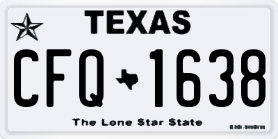 TX license plate CFQ1638