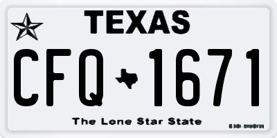 TX license plate CFQ1671