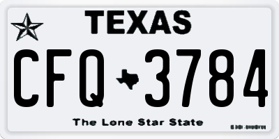 TX license plate CFQ3784