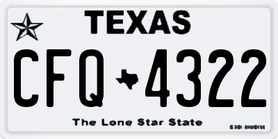 TX license plate CFQ4322