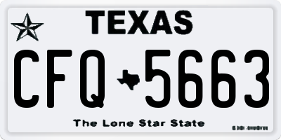 TX license plate CFQ5663