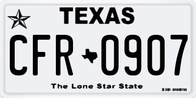 TX license plate CFR0907