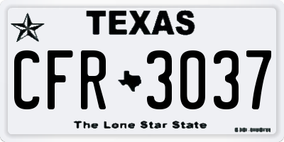 TX license plate CFR3037