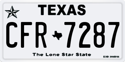 TX license plate CFR7287