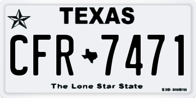 TX license plate CFR7471
