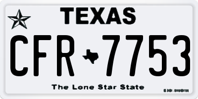 TX license plate CFR7753