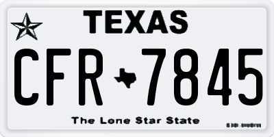 TX license plate CFR7845