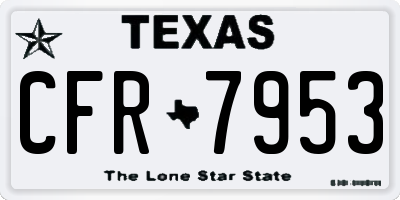 TX license plate CFR7953
