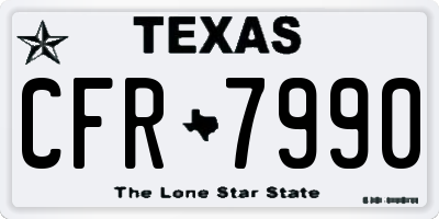 TX license plate CFR7990