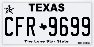 TX license plate CFR9699