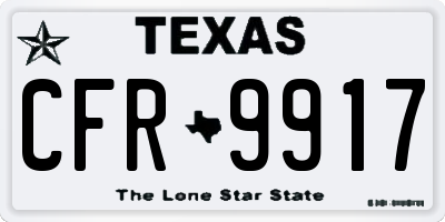 TX license plate CFR9917