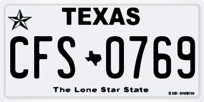 TX license plate CFS0769