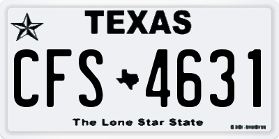 TX license plate CFS4631