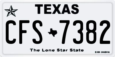 TX license plate CFS7382