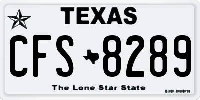 TX license plate CFS8289