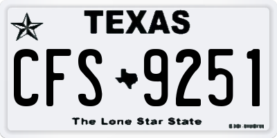 TX license plate CFS9251