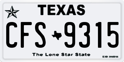 TX license plate CFS9315