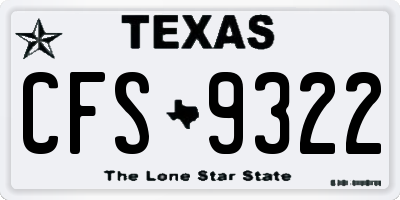 TX license plate CFS9322