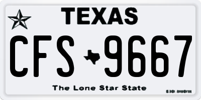 TX license plate CFS9667