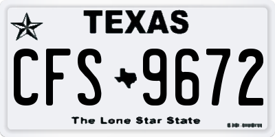 TX license plate CFS9672