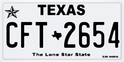 TX license plate CFT2654