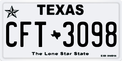 TX license plate CFT3098