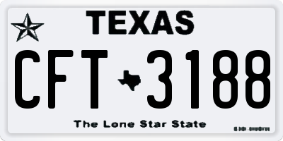 TX license plate CFT3188
