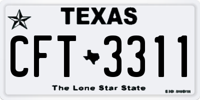 TX license plate CFT3311