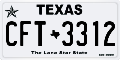 TX license plate CFT3312