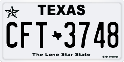 TX license plate CFT3748