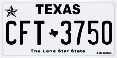 TX license plate CFT3750