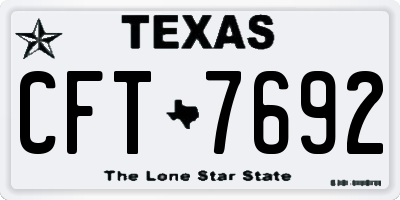 TX license plate CFT7692