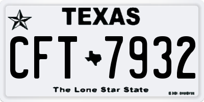 TX license plate CFT7932