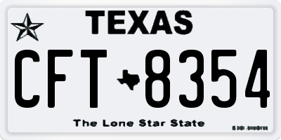 TX license plate CFT8354