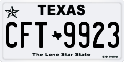 TX license plate CFT9923