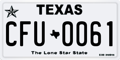 TX license plate CFU0061