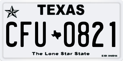 TX license plate CFU0821