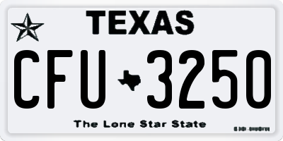 TX license plate CFU3250