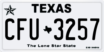 TX license plate CFU3257