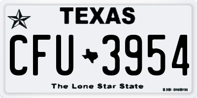 TX license plate CFU3954