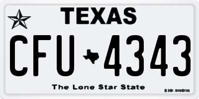 TX license plate CFU4343