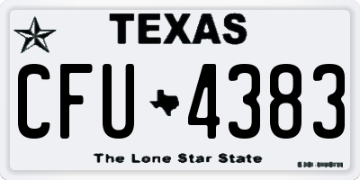 TX license plate CFU4383