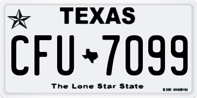 TX license plate CFU7099