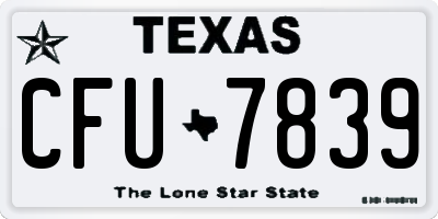 TX license plate CFU7839