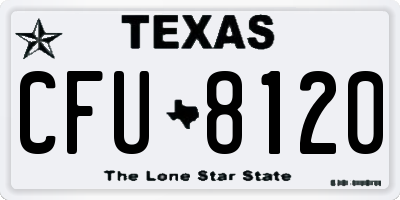TX license plate CFU8120