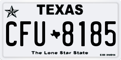 TX license plate CFU8185