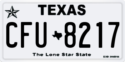 TX license plate CFU8217