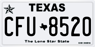 TX license plate CFU8520