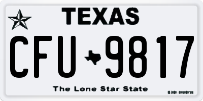 TX license plate CFU9817