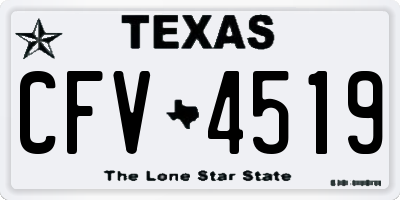 TX license plate CFV4519